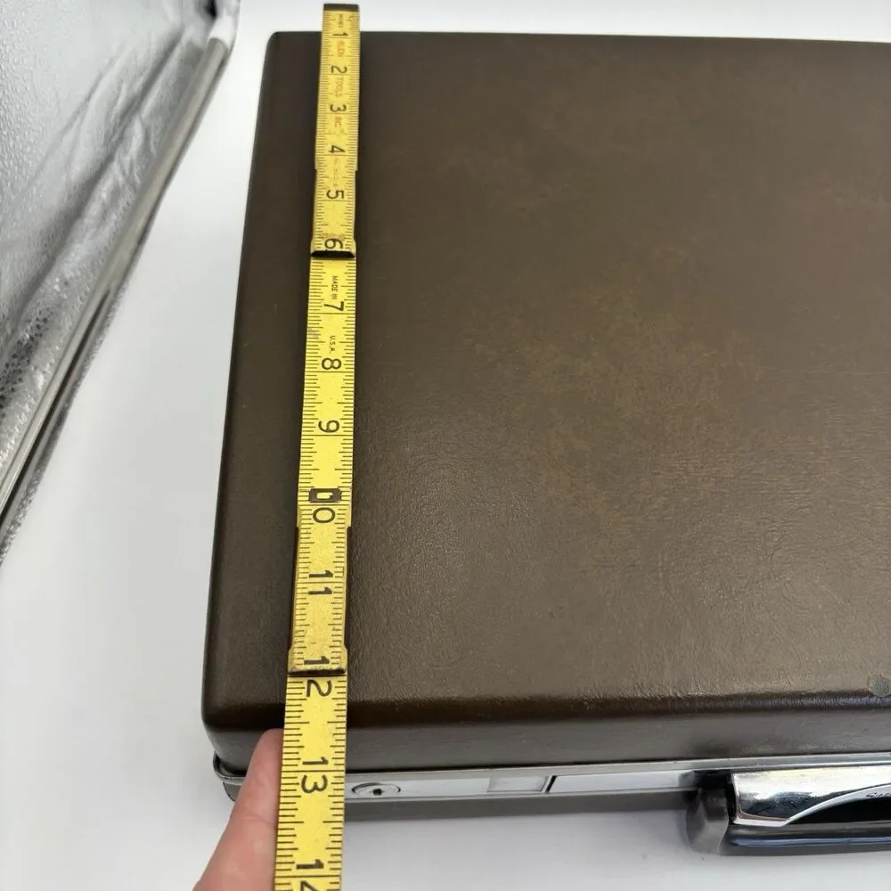 Vintage Samsonite Brown Hard Shell Briefcase Attache Case Organizer Retro Luggag
